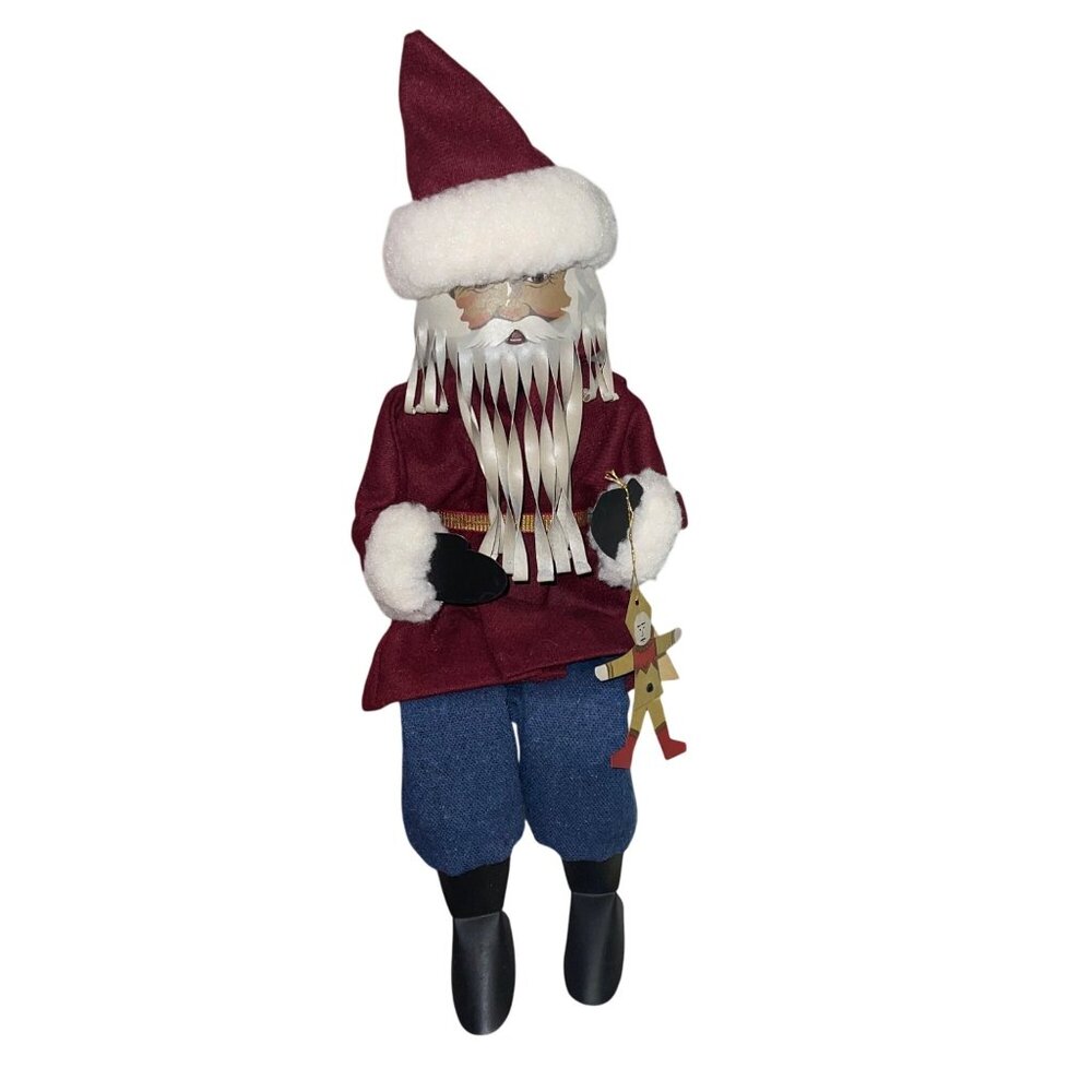 Shadow Dancer Vintage 1987 Sitting Shelf Santa Claus Hand Crafted Painted